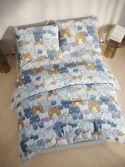 Наволочка комплект 2шт бязь Сказка "Feline" 50x70 см на молнии