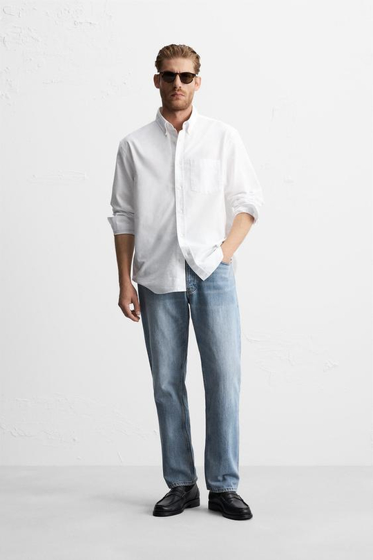 ZARA ДЖИНСЫ REGULAR FIT, СИНИЙ