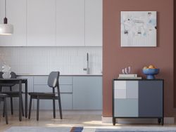 Стул с обивкой Saga, рогожка, темно-серый