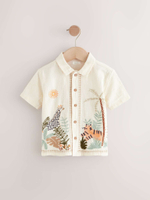 Рубашка с коротким рукавом для мальчика Next E32-652, Молочный