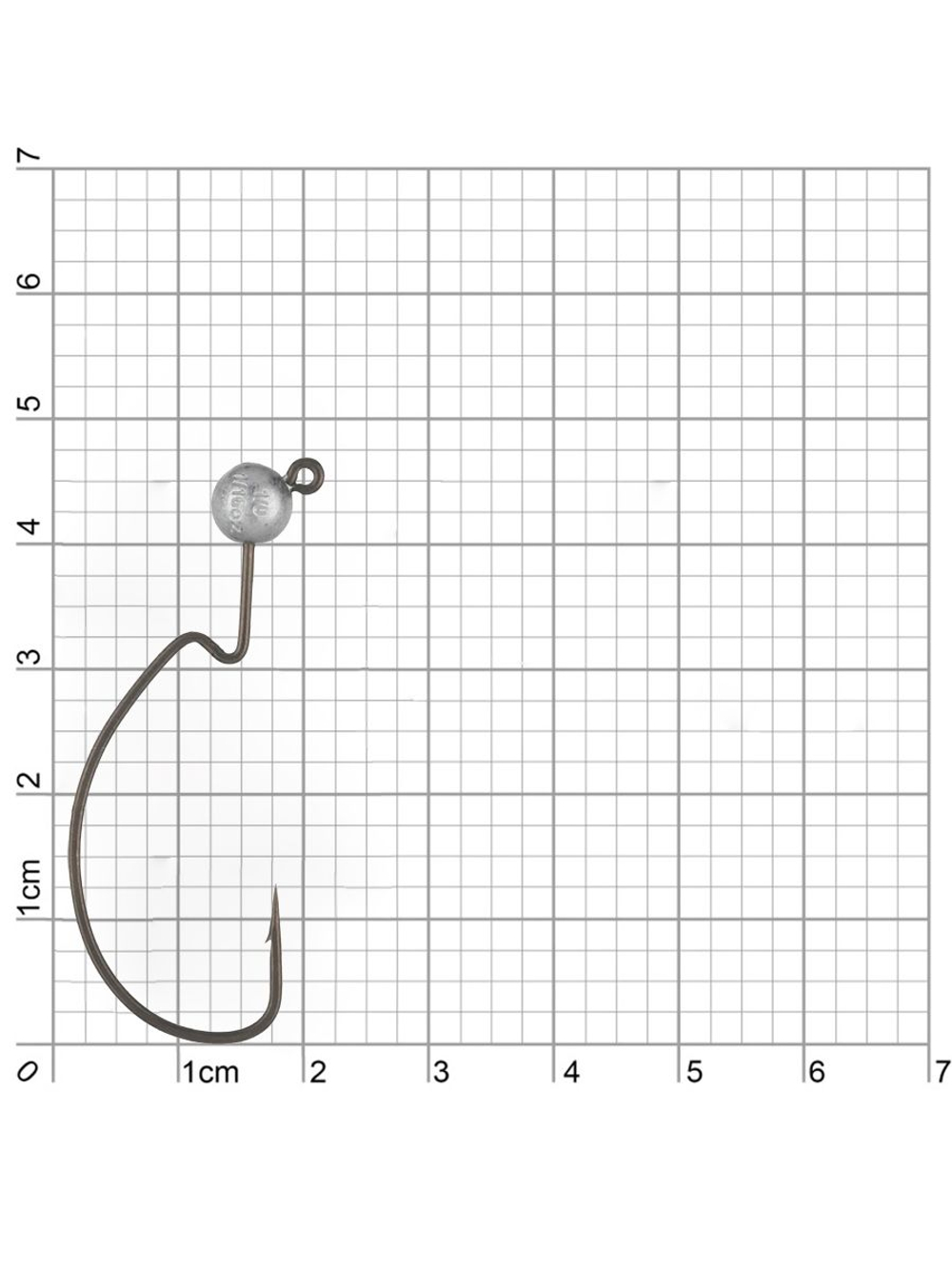 Джиг-головка для рыбалки BKK на офсетном крючке Silent Chaser - 1X - EWG Round Head, размер крючка 1/0, вес 1,75г, 4 шт.