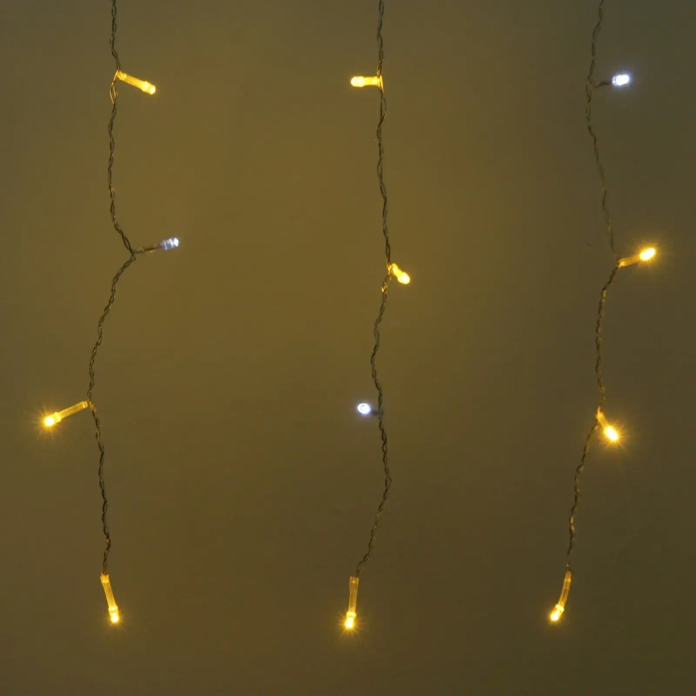 Гирлянда для дома БАХРОМА «Мерцание» ш1,5м* в40 см 48 ламп LED, прозрачн. провод, авторежим, IP-20, Теплый белый (белое мерцание)