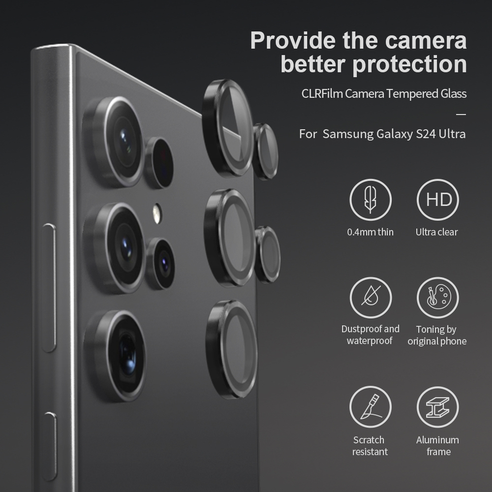 Защитное закаленное стекло от Nillkin на камеру смартфона Samsung Galaxy S24 Ultra, серия CLRFilm Camera Tempered Glass