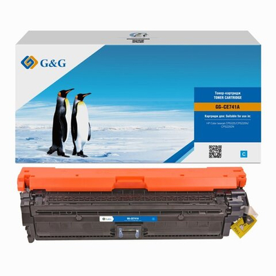 Картридж G&G, аналог HP CE741A (307A) для LaserJet CP5220/CP5221/CP5223/CP5225/CP5229 голубой (7.3k)