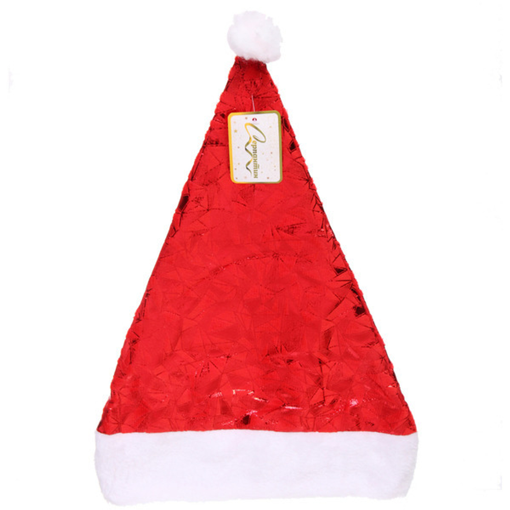 Колпак новогодний «Зимние узоры», красный