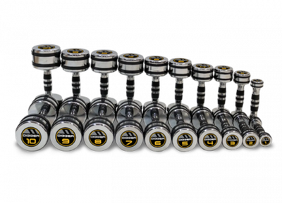 Комплект хромированных гантелей 10 пар от 1 до 10 кг HD51D5B-1-10