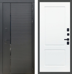 Входная металлическая дверь Рекс 30 Кварц черный / ФЛ-117 Силк сноу ( белый матовый, без текстуры)