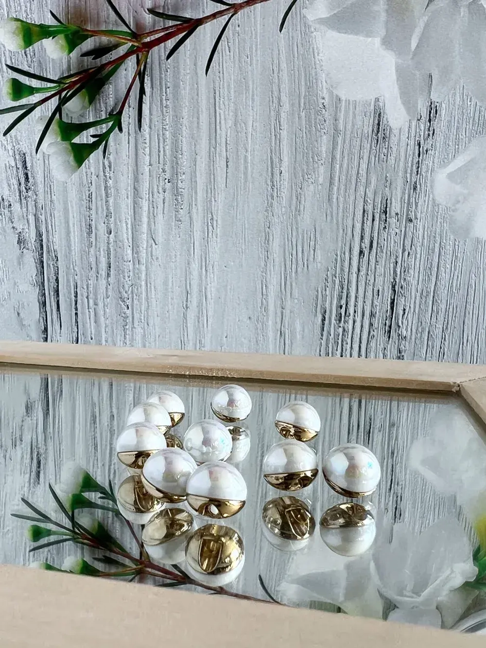 Декоративные пуговицы Жемчужина круглая 10