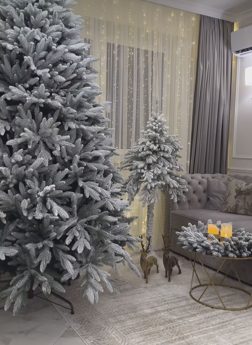 Заснеженная ель на ножке «Тароко» (Литая хвоя) 180 см / 1,8 м