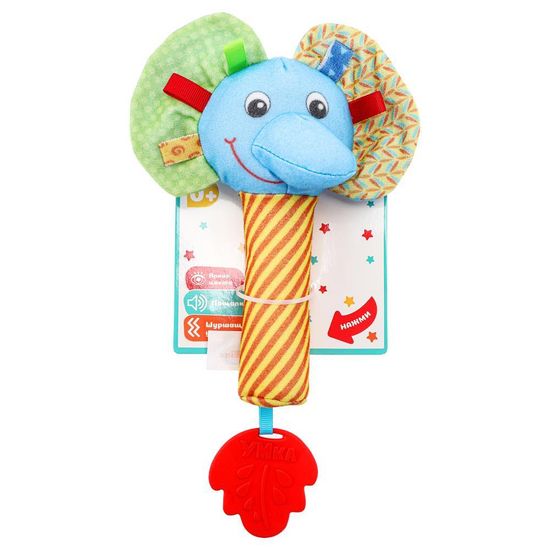 Текстильная игрушка погремушка - пищалка «Слоник» Умка