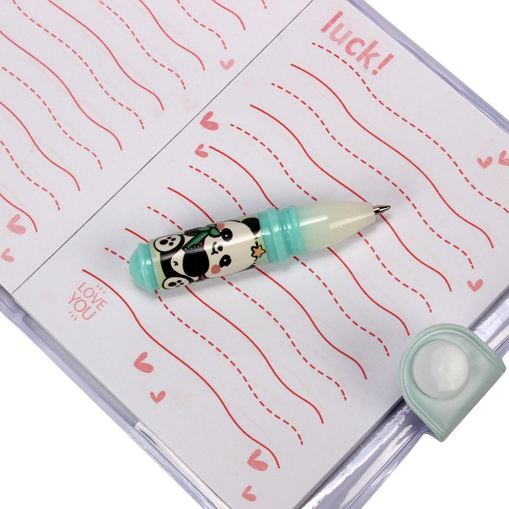 Набор "Панда" на блистере: блокнот в ПВХ обложке 8*10 см, + ручка шариковая мини, С-40046