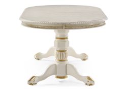 Деревянный стол Кантри 200(280)х107х79 слоновая кость / патина золото