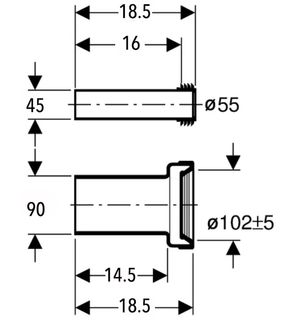 152.404.46.1 Комплект труб для подключения унитаза к инсталляции всех марок Geberit