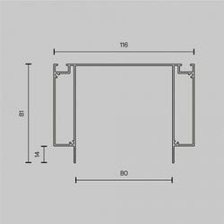 Профиль встраиваемый Maytoni ALM013EC ALM-11681-PL-B-2M