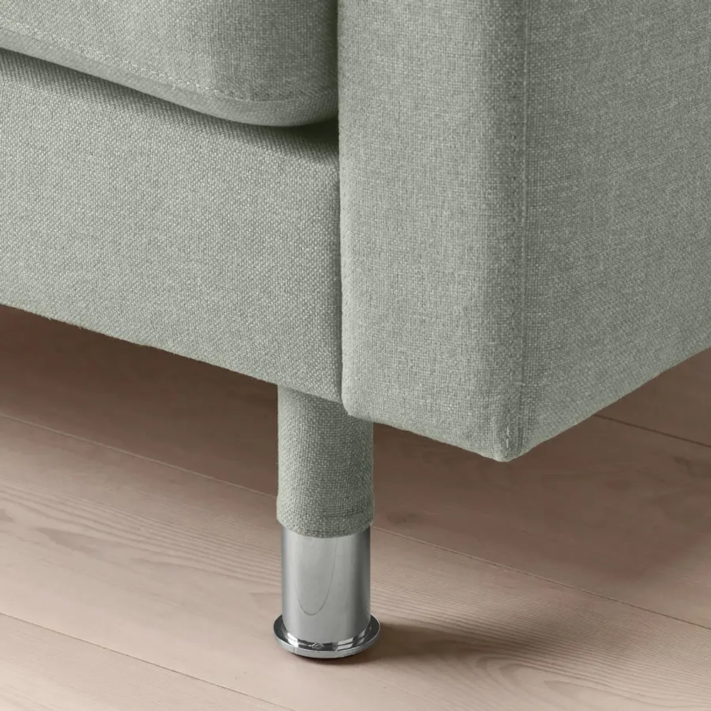 3-местный диван с шезлонгом - IKEA LANDSKRONA, 89x240см, светло-серый/серебристый, ЛАНДСКРУНА ИКЕА