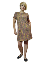 2118 Пеньюар-туника женская цветы на коричневом (60)