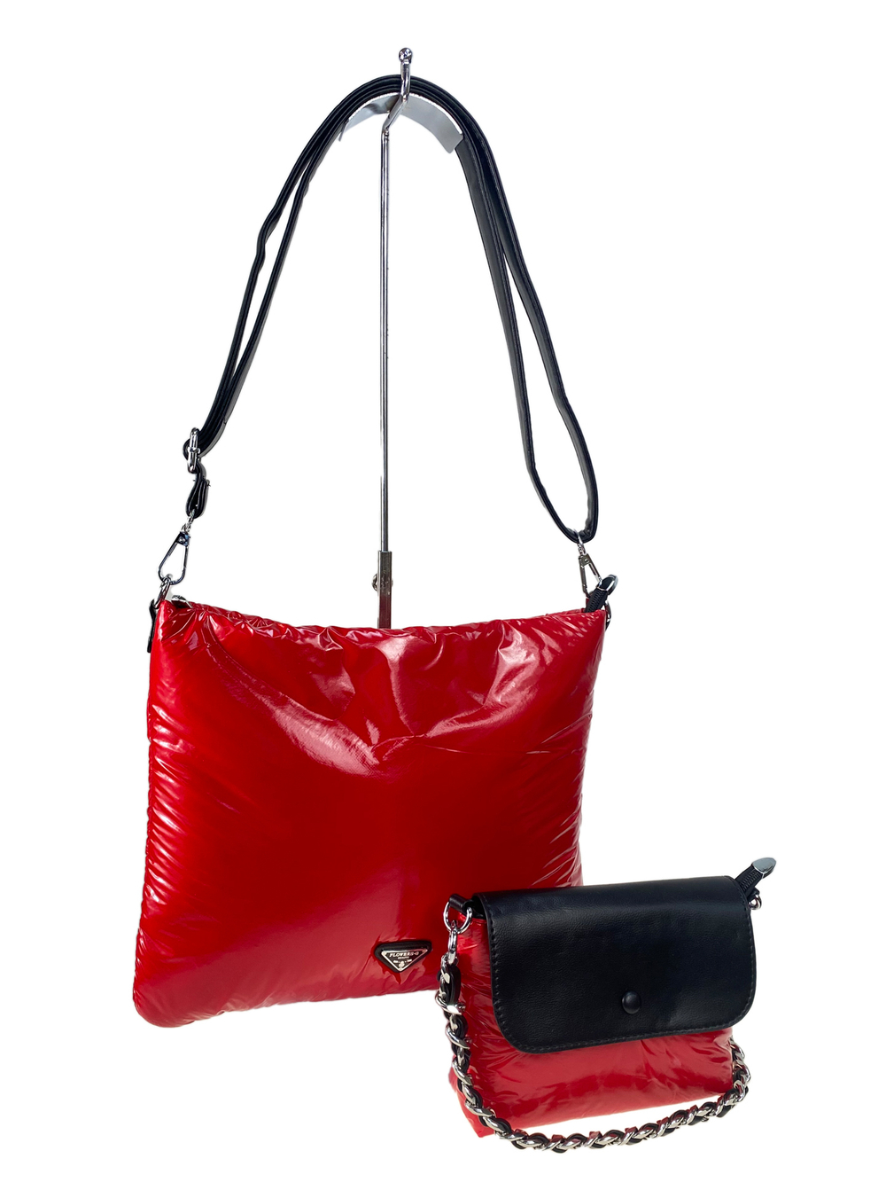 Cтильная женская сумка-шоппер из водоотталкивающей ткани, цвет красный
