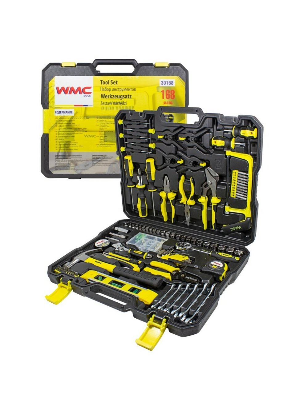 Набор инструментов 168пр. 1/4''3/8''(6гр)(4-19мм) WMC TOOLS WMC-30168 Top Done