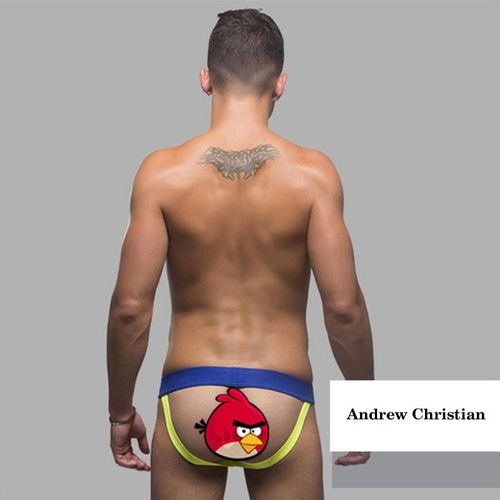 Мужские трусы Andrew Christian Jock Blue джоки красные с синей резинкой