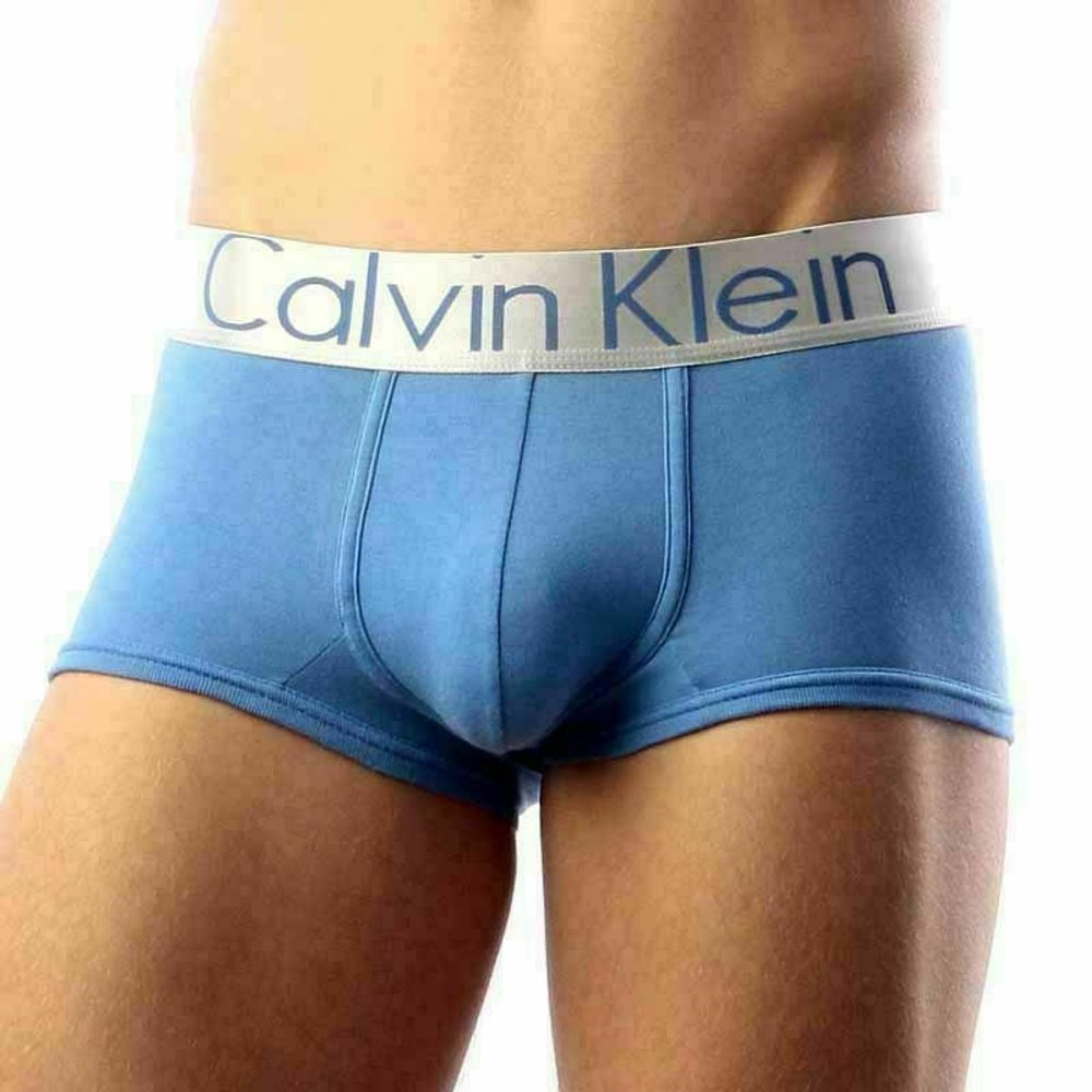 Мужские трусы хипсы голубые Calvin Klein Boxer Steel Blue