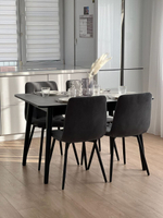 Кухонный раздвижной стол "Бетон" и 4 стула Дублин