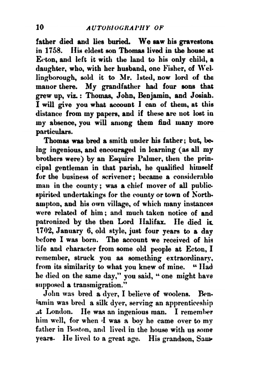 The autobiography of Benjamin Franklin | Benjamin Franklin