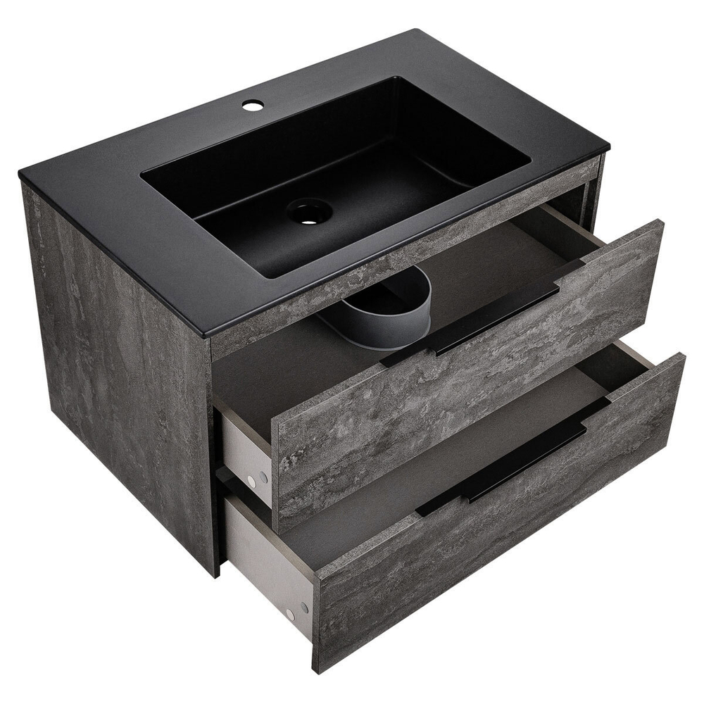 Тумба под раковину Vincea Chiara 2D 800 подвесная, 2 выкатных ящика soft-close, G.Stone