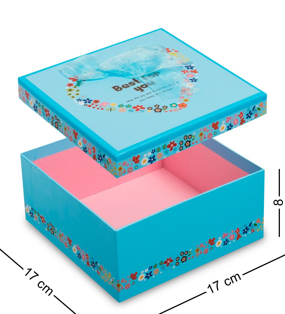 WG-29-B Набор коробок из 3шт «Квадрат» цв.голубой