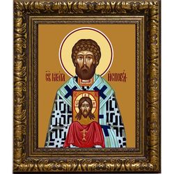 Никита Исповедник Аполлониадский, архиепископ, святитель. Икона на холсте.