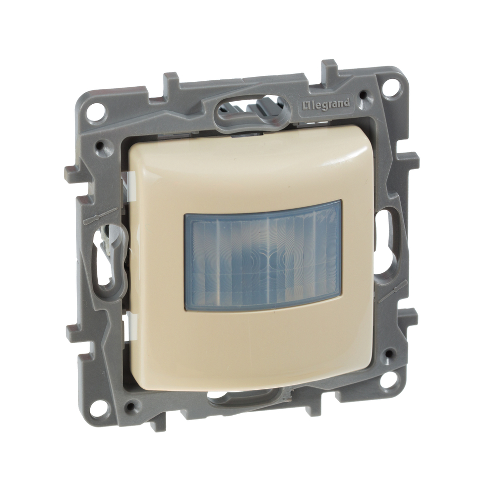 Датчик движения двухпроводной 400Вт с регулировкой выдержки времени, освещенности и радиуса обнаружения - слоновая кость ETIKA Legrand