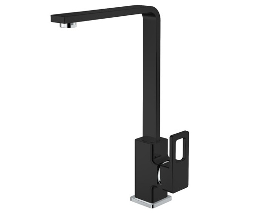 353523-C Смес. для кухни Г-обр. КВ. (черный) ViEiR (10/1шт)