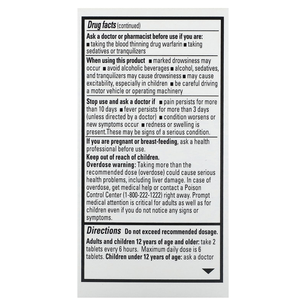 Percogesic, ацетаминофен/дифенгидрамина гидрохлорид, 60 таблеток, покрытых оболочкой, которые легко глотать