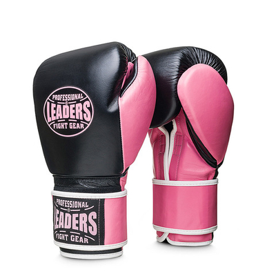 Боксерские перчатки Leaders Wave BK/PNK
