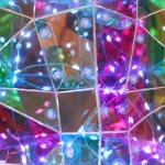 Сувенир светодиодный «Мишка с подарком» 29*29,5*39 см, 300 ламп LED, USB, Белый