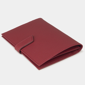 Обложка для паспорта и автодокументов из натуральной кожи теленка, вишневого цвета