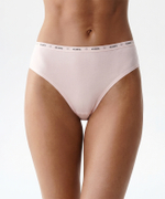 Трусы женские спорт с высокой посадкой Atlantic, набор из 3 шт., хлопок, светлые экрю + светло-бежевые, светло-розовые, 3CLP-010