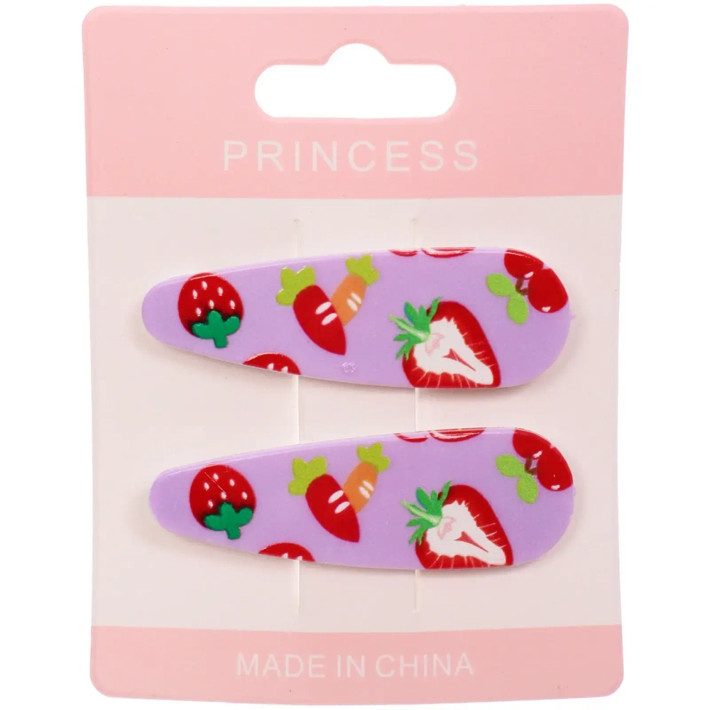 Зажимы для волос детские 2шт «ЗЕФИР», клубнички, 5.5*1.8см