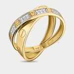 Кольцо для женщин из желтого золота 585 пробы с фианитами (арт. 18-158485)