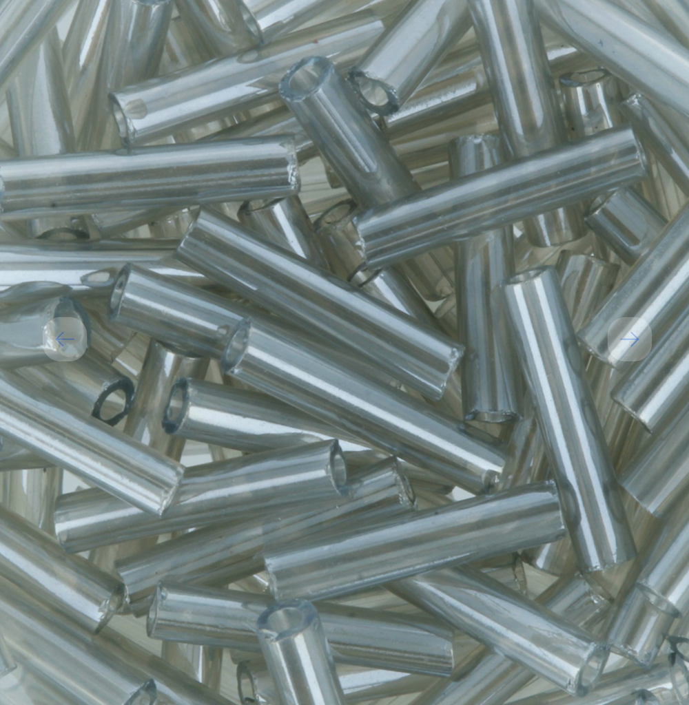 Бисер Япония "TOHO" СТЕКЛЯРУС (BUGLE) №3 9 мм 5 х 5 г №0150 серый/перл