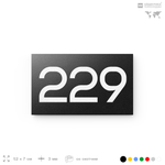 Номер на дверь 229, табличка на дверь для офиса, квартиры, кабинета, аудитории, склада, черная 120х70 мм, Айдентика Технолоджи