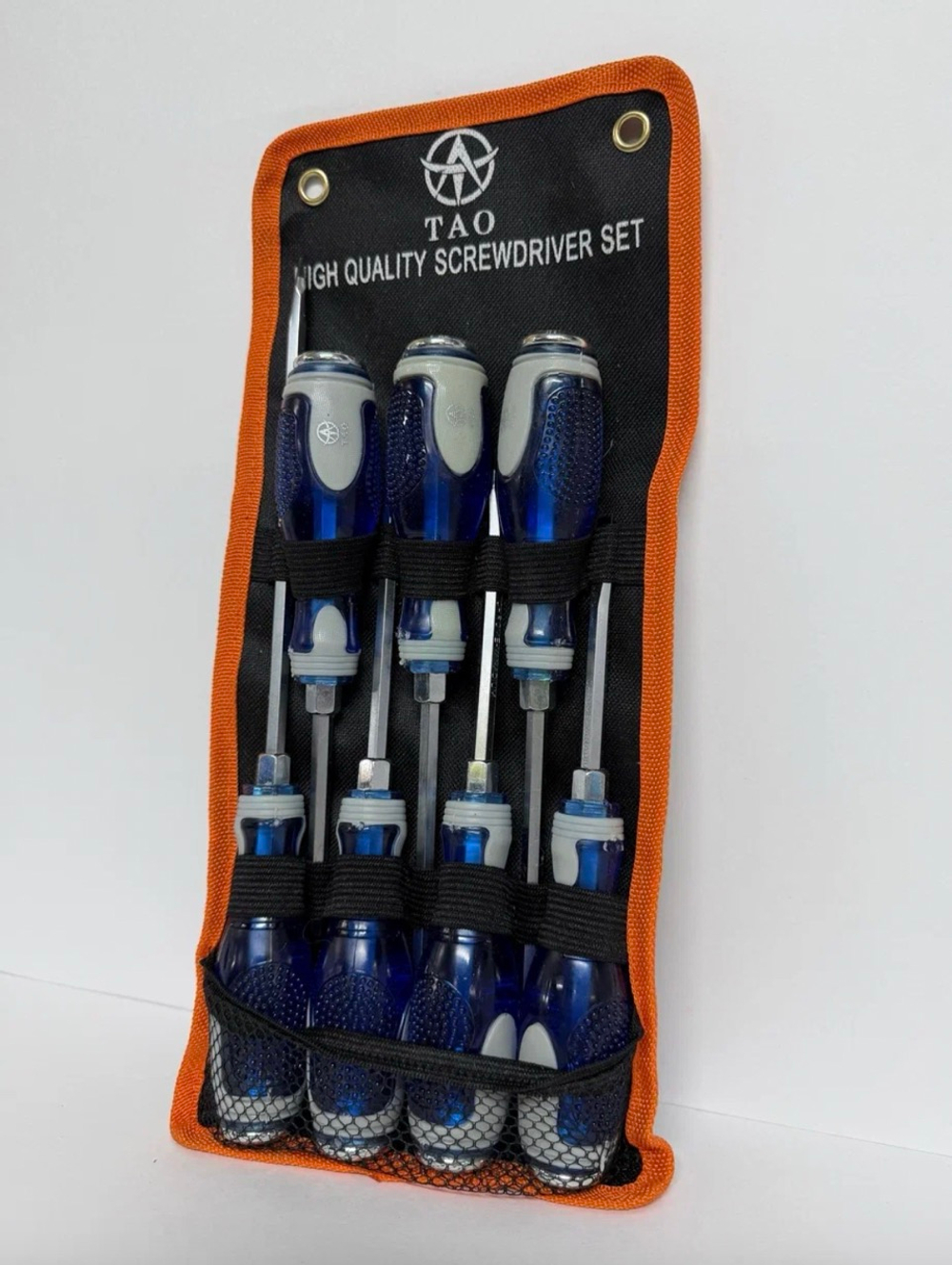 Набор отверток ударных 7 штук PH и SL, усиленные стержни из стали CrV и металлический затыльник, двухкомпонентные рукоятки, ударная отвертка, синий, TG (1 шт.)