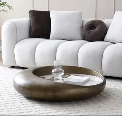 Журнальный столик Pebbles, Ø100х25 см, стекловолокно, керамика