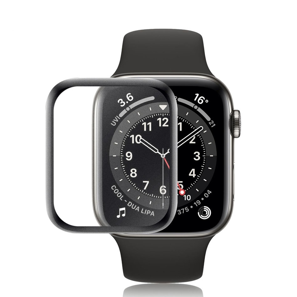Пленка ударопрочная с черной рамкой для часов Apple Watch размером 42мм, серии 4, 5, 6 и SE
