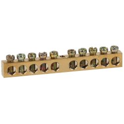 Шина ЭРА NO-122-15 PEN земля-ноль 6х9мм 10/1 латунная с креплениями по центру