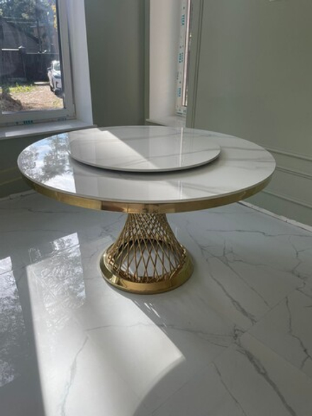 Стол обеденный Ist Casa Мелоди, 130х130х75 см, белый мрамор