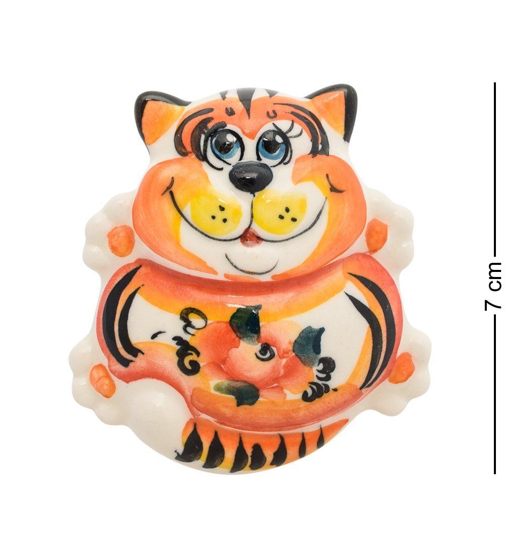 ГЛ- 449 Магнит «Котик» цв. (Гжельский фарфор)