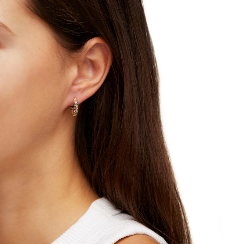 Серьги-кольца Мини Мульти Блестящие