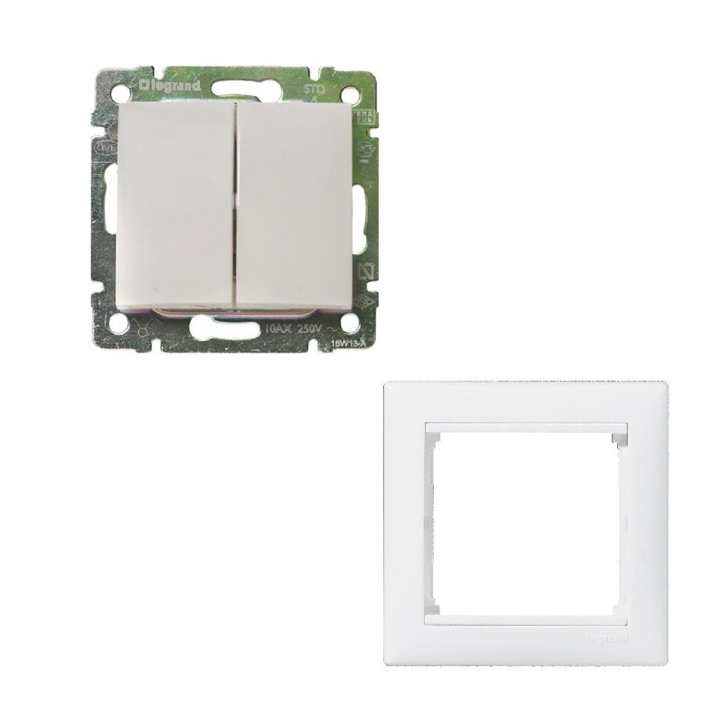 Legrand выключатель 4408 с рамкой 1 белый