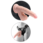 Телесный фаллоимитатор-реалистик 17,8см на присоске с подвижной мошонкой PipeDream King Cock Plus 7 Triple Density Dildo with Swinging Balls 5730-21