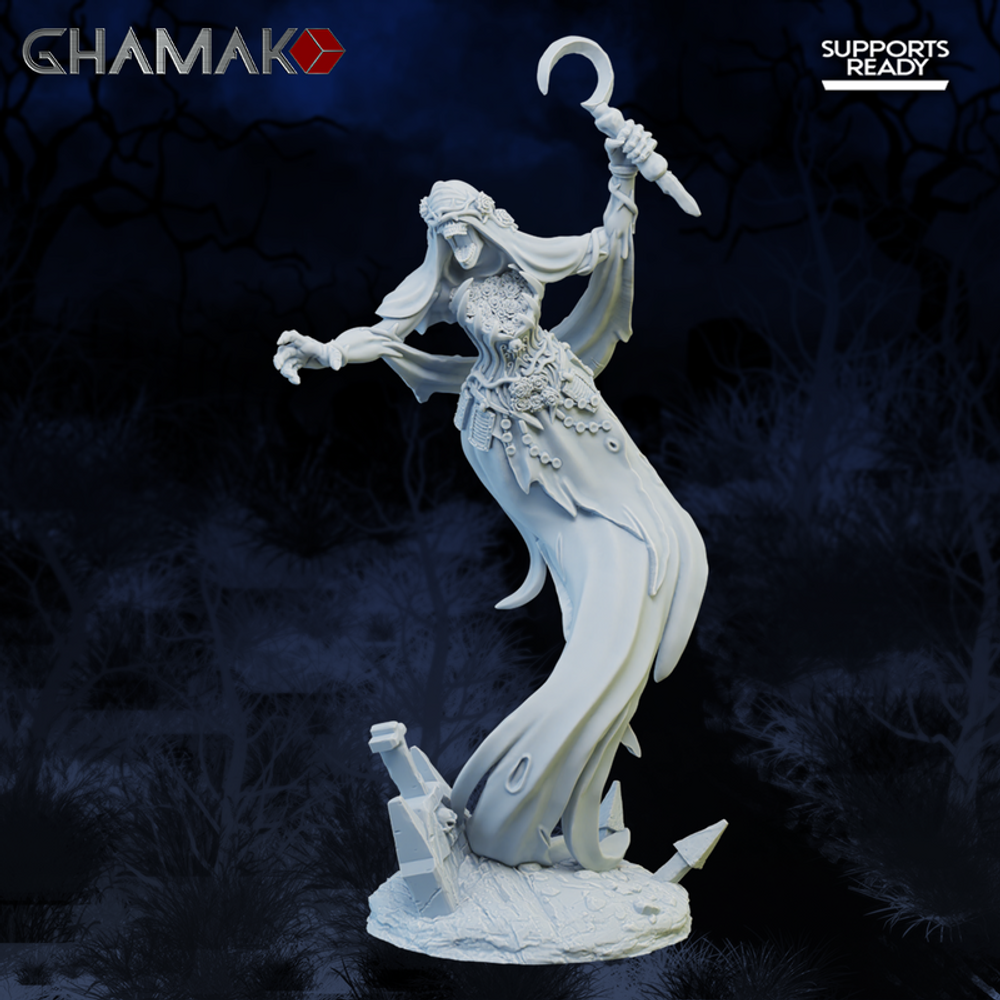 Grand Alliance Death Nighthaunt Myrmourn Banshee Баньши №4 миниатюра для dnd, днд, pathfinder, фентези, Настольная игра, НРИ, Варгейм, РПГ